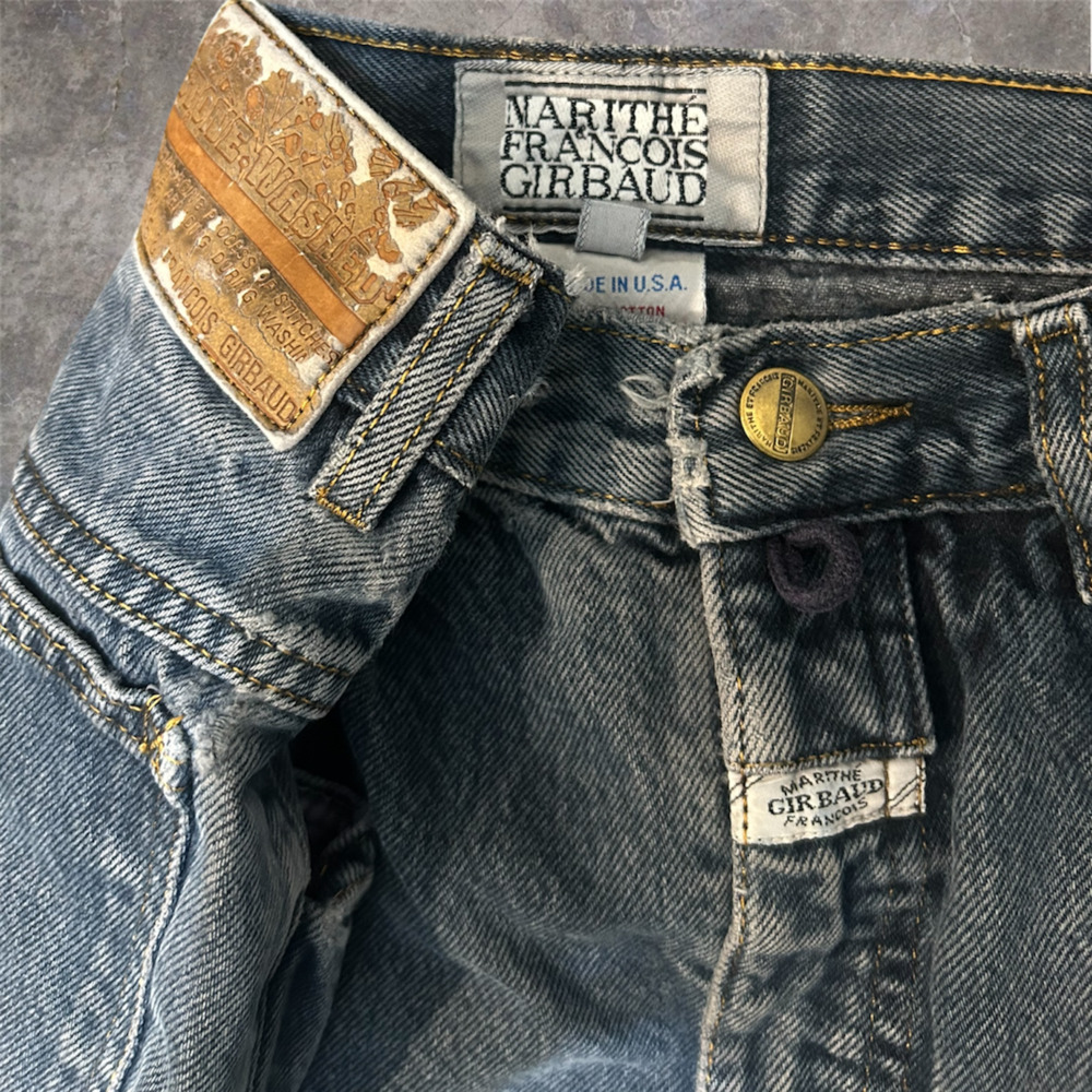 Vintage Marithe Francois Girbaud High-Waisted Stone Washed Denim Jeans